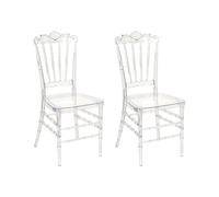 Beliani Lot de 2 Chaises en Plastique Salle à Manger Inspiration Vintage Transparent Mendon