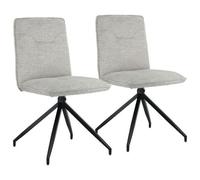 Lot de 2 chaises en tissu beige AREN