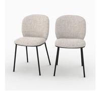 Lot de 2 chaises en tissu beige chiné - Adèle - Maison Pavane