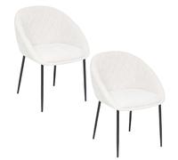 Lot de 2 chaises en tissu chenille SELISO - Beige