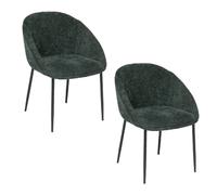 Lot de 2 chaises en tissu chenille SELISO - Vert Cèdre