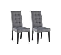 Vente-unique - Lot de 2 chaises en Tissu et Bois - Gris - VILLOSA - Salle à Manger
