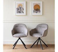 Lot de 2 chaises en tissu gris saffi
