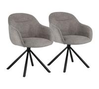 Lot de 2 chaises en tissu gris saffi