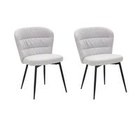 Lot de 2 Chaises en Tissu "Losanna" 85cm Gris