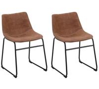 Lot de 2 chaises en tissu marron BATAVIA