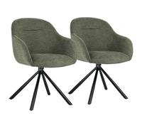 Lot de 2 chaises en tissu vert saffi