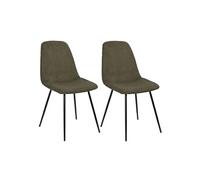 Lot de 2 chaises en velours côtelé coloris vert - AMORY - ALTOBUY Vert