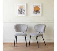 Lot de 2 chaises en velours côtelé gris clair nilsa