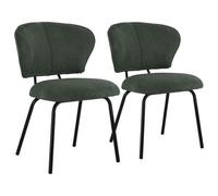 Lot de 2 chaises en velours côtelé vertes nilsa
