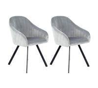 Lot de 2 Chaises en Velours Jodie 86cm Argent
