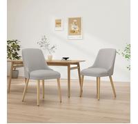 Lot de 2 Chaises Haut Dossier - Style Vintage Chic, Assise Confortable,Idéales pour Cuisine et Salle à Manger - Gris