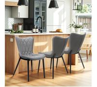 Lot de 2 Chaises HOMEMiYN en Simili-cuir Gris Résistant aux Griffes - Confort Premium et Robustesse pour La salle à manger