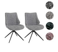Mendler Lot de 2 chaises HWC-O48, pivotantes avec Retour Automatique Chenille - Gris Clair
