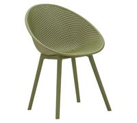 Lot De 2 Chaises Ibiza Vertes En Polypropylène 59X59X83 Cm - Assise Tissée Pour Mobilier Contemporain - Série 940