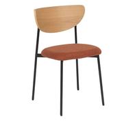 Atmosphera - Lot De 2 Chaises De Bureau Jaisa - Ambre Et Noir - H 81 x L 50 cm - Assise Tissu, Dossier Bois - pour Salle À Manger, Salon