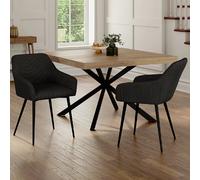 IDMarket - Lot de 2 chaises de Salle à Manger, fauteuils de Table Jany en Velours côtelé Noir