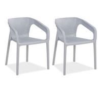 Homestyle4u Lot de 2 chaises de jardin - Gris