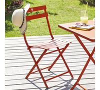 Lot de 2 chaises jardin pliantes GREENSBORO Terre battue Roland-Garros x Hespéride - Acier traité époxy