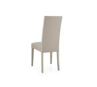 Lot de 2 chaises JENNY en simili cuir matelassé avec pieds en bois gris tourterelle