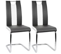 Lot de 2 chaises JEOBEST noires et blanches - Dossier ergonomique - Style contemporain et design