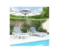 vidaXL Bains de soleil 2 pcs. Blanc 199,5x60x74 cm Pin massif