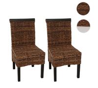 Mendler - Lot de 2 chaises M45 banane tressée 47x54x93 cm, pieds foncés, sans coussin, multicolore