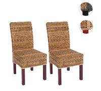 Mendler - Lot de 2 chaises M69 - Banane tressée, pieds marrons