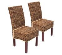 Mendler Lot de 2 chaises M69, Banane tressée - Pieds Marrons