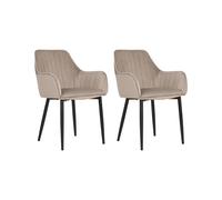 Beliani Chaises de Salle à Manger Taupe Velours Moderne Salon (Lot de 2)