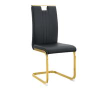 Lot de 2 chaises noires en PU au design arqué avec dossier ergonomique