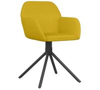 Lot de 2 chaises pivotantes de salle à manger - vidaXL - velours - jaune - pivotante à 360° - avec accoudoirs - 54 x 58,5 x 79,5 cm