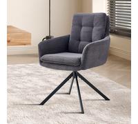 Lot de 2 chaises pivotantes en velours côtelé LOUCY