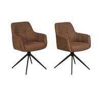 Lot de 2 chaises pivotantes LINEA / Brun