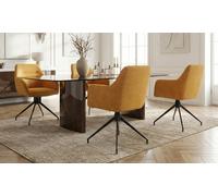 Lot de 2 chaises pivotantes Morini en tissu : Beige