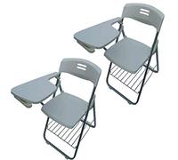 Lot de 2 chaises pliantes avec tablettes d'écriture - Cadre en acier robuste pour formation, conférence, bureau, salle de classe