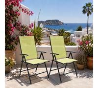 chaise de jardin pliante 2 places - Textile anthracite vert lime 7 pos.