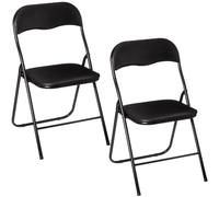 Lot de 2 Chaises pliantes en PVC - Noir