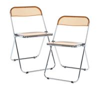 Lot de 2 chaises pliantes Pornainen 74 x 46 x 47 cm orange transparent
