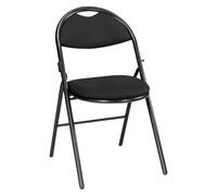 Lot de 2 - Chaises pliantes SUPER CONFORT noire - tissu non feu allumette piétement noir - Chaises pliantes - Bruneau