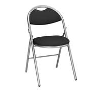 Lot de 2 - Chaises pliantes SUPER CONFORT, tissu non feu noir, piétement aluminium - Chaises pliantes - Bruneau
