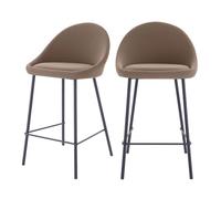 Lot de 2 chaises pour îlot central 65 cm en PU marron - Misty - Maison Pavane