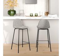 Lot de 2 chaises pour îlot central en tissu gris clair 65,5 cm - henrik