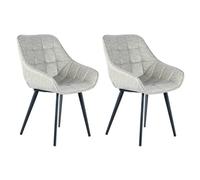 Lot de 2 Chaises Rétro Demi 88cm Gris & Noir