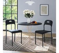 Lot de 2 Chaises Salle a Manger en Plastique Empilables, Charge 113 kg | Chaise Cuisine Scandinaves, Dossier Ergonomique, Assise Imperméable, 40 x 45,6 x 76,5 cm, pour Salle à Manger, Cuisine, Café