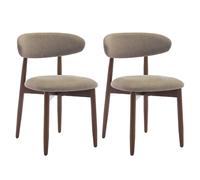 Lot de 2 chaises style nordique, pieds en bois, H81×L56.4×P52.6 cm - Camel