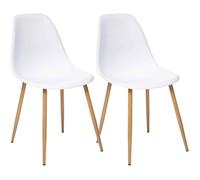 univers decor - Lot De 2 chaises Style scandinave Ava Pieds métal Imitation chêne Atmosphera (2, Blanc)