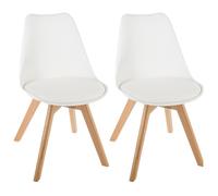 univers decor - Lot De 2 chaises Style scandinave Baya Atmosphera (2, Blanc, Large)