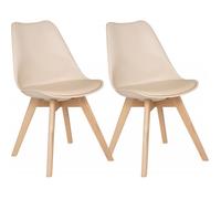 Lot de 2 chaises style scandinave Baya Atmosphera - Beige - Beige -