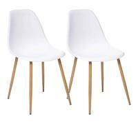 Lot de 2 chaises Style scandinave Taho Imitation chêne Atmosphera (Blanc, Lot de 2 chaises Style scandinave Taho)